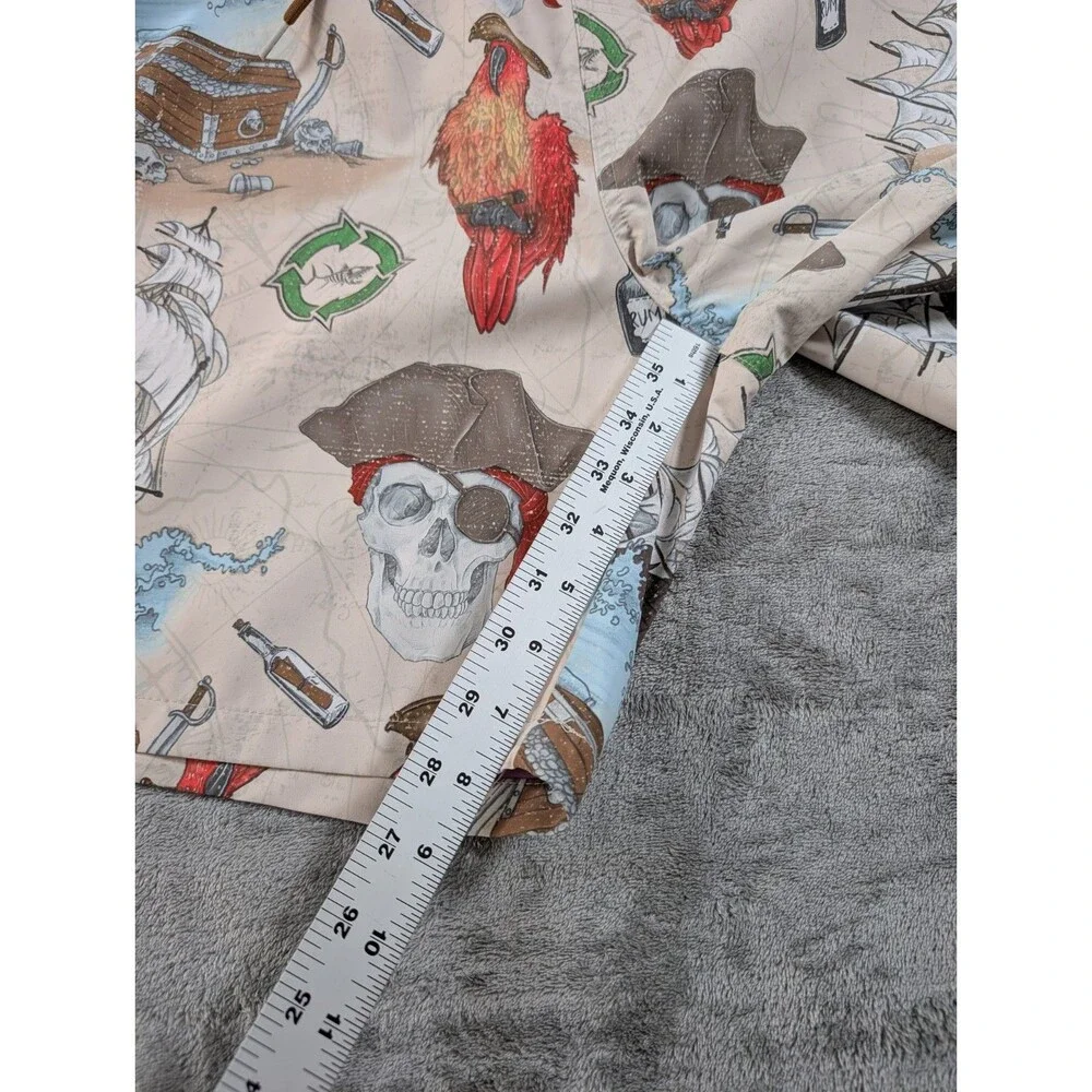 Psycho Tuna Skull Board Shorts Mens XXL Parrot Swim Trunks Drawstring